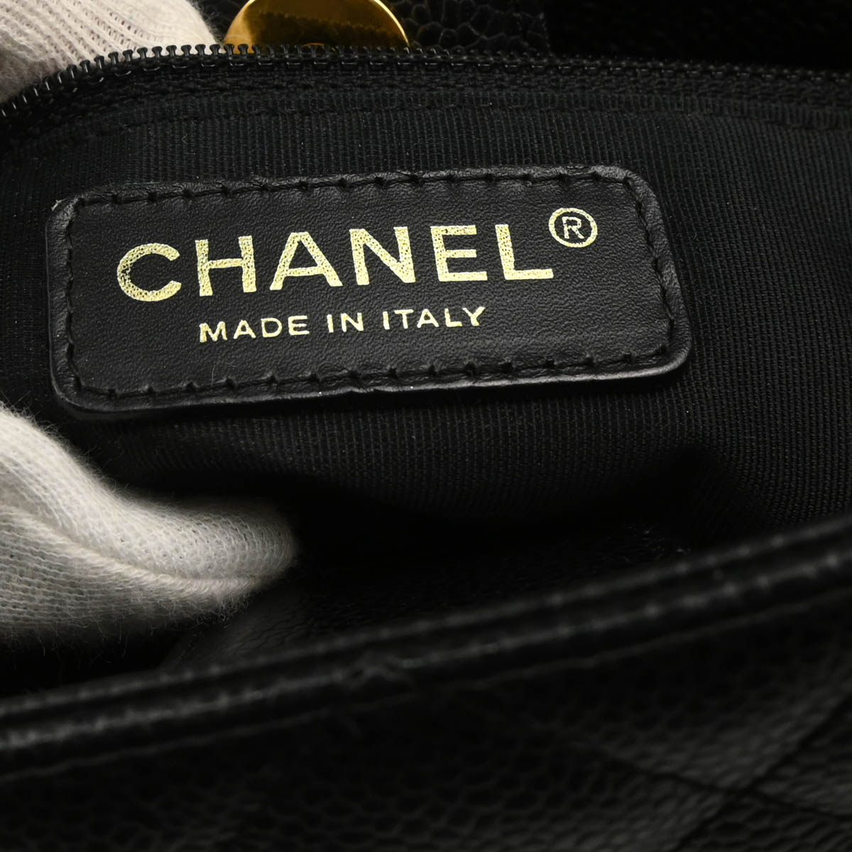 Chanel 2004-2005 Black Caviar Petite Shopping Tote PST Chain Handbag