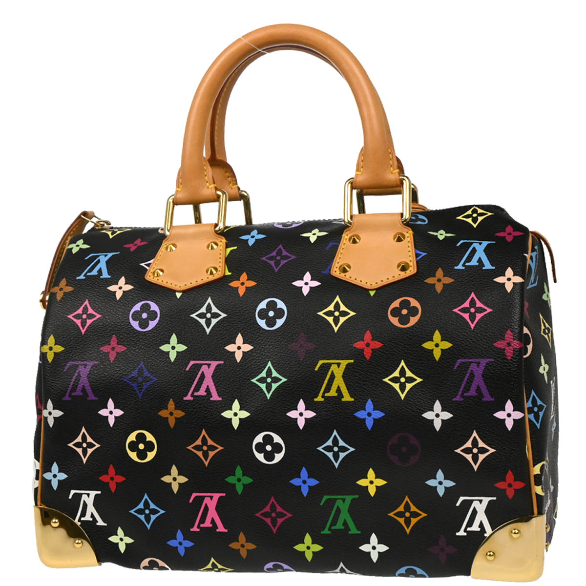 Louis Vuitton 2007 Black Monogram Multicolor Speedy 30 Handbag M92642