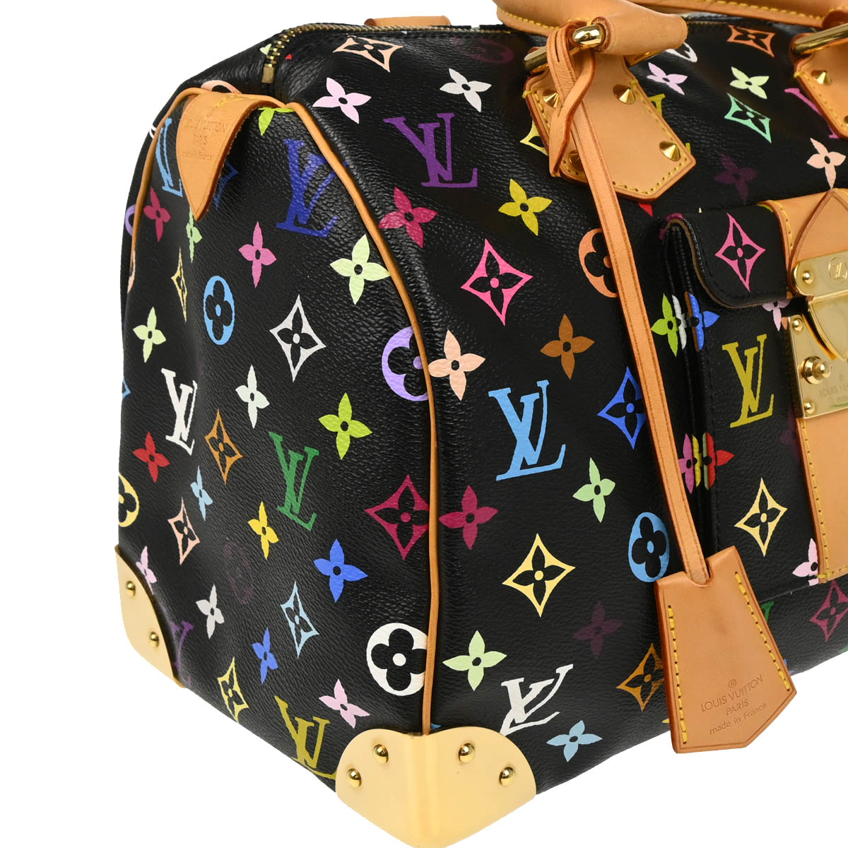 Louis Vuitton 2007 Black Monogram Multicolor Speedy 30 Handbag M92642
