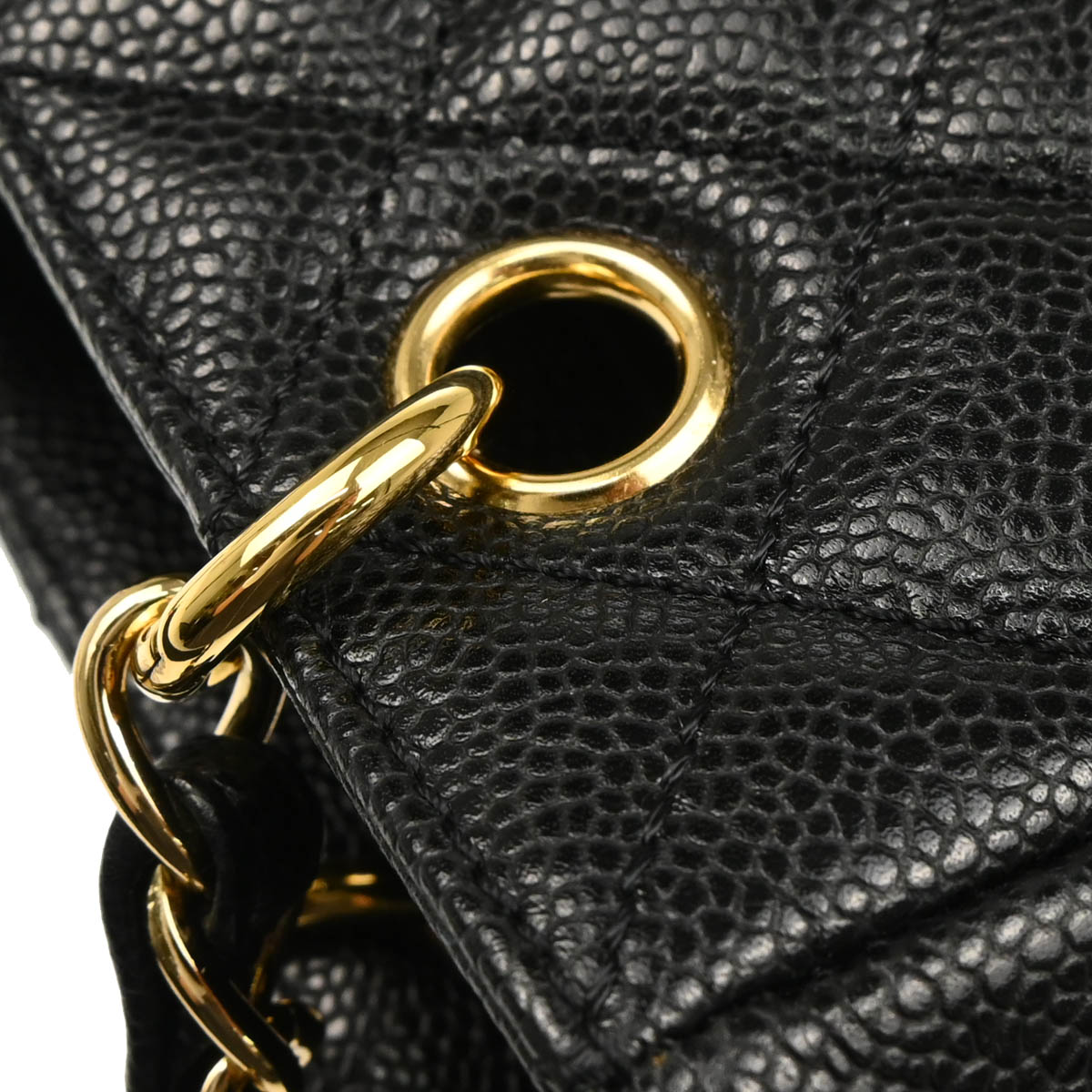 Chanel Black Caviar Petite Shopping Tote PST Chain Handbag