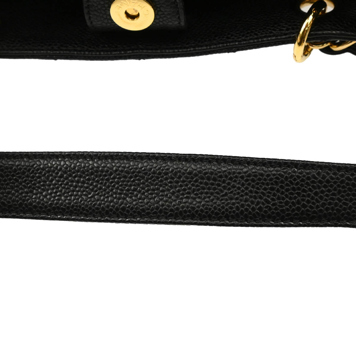 Chanel Black Caviar Petite Shopping Tote PST Chain Handbag