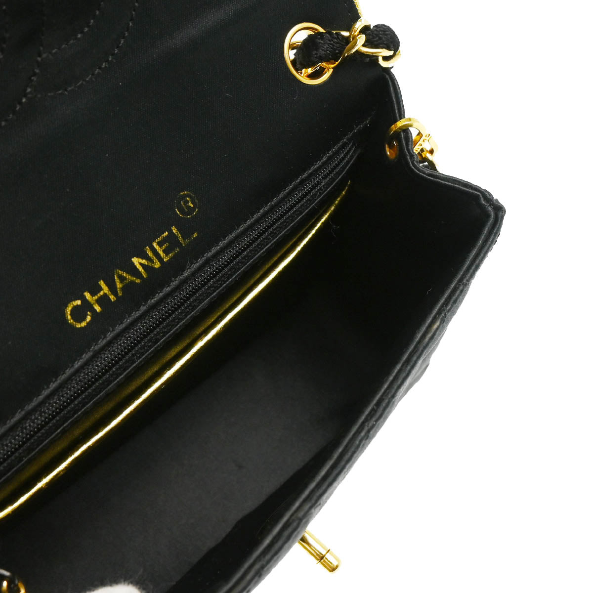 Chanel 1989-1991 Black Satin Mini Classic Square Flap Shoulder Bag 17