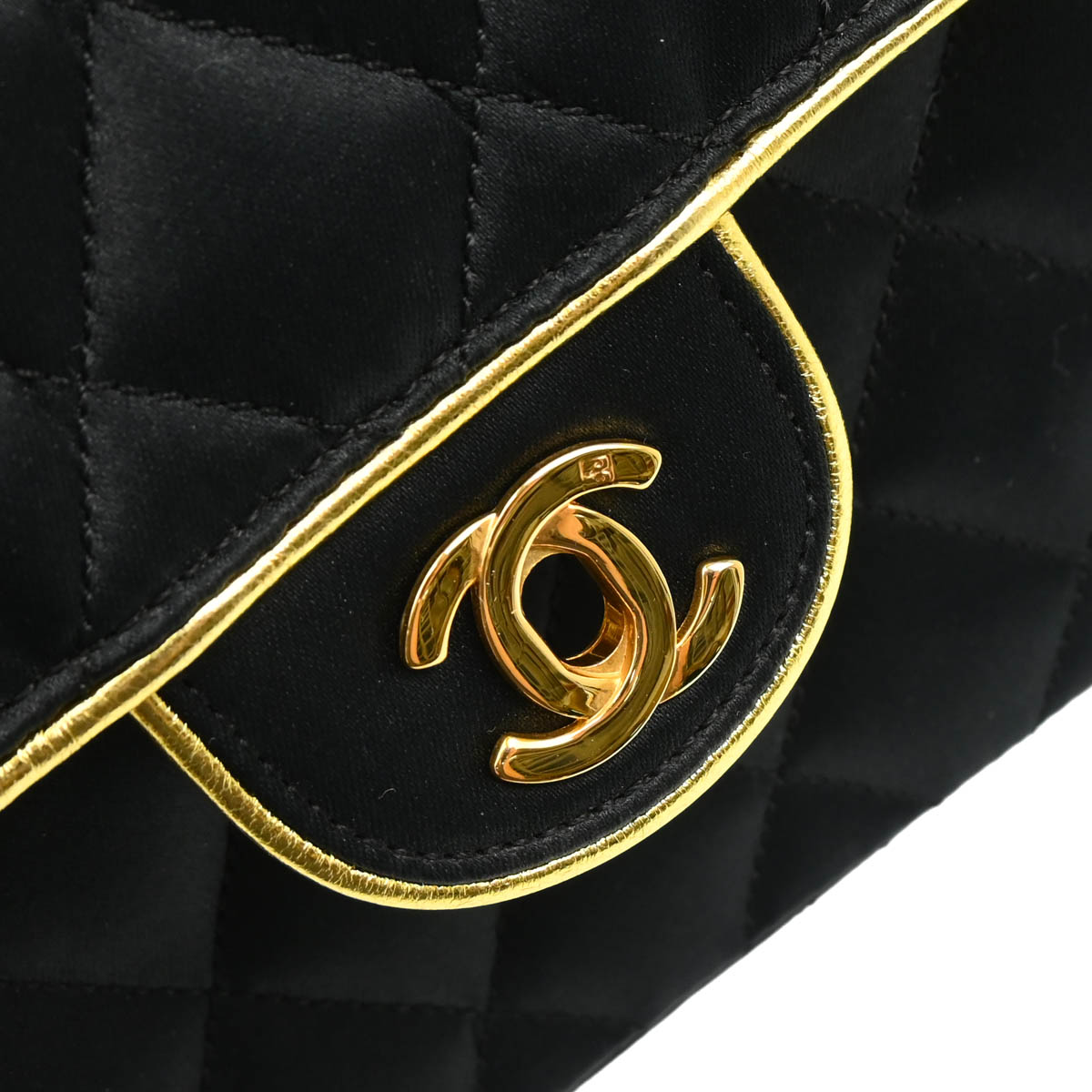 Chanel 1989-1991 Black Satin Mini Classic Square Flap Shoulder Bag 17