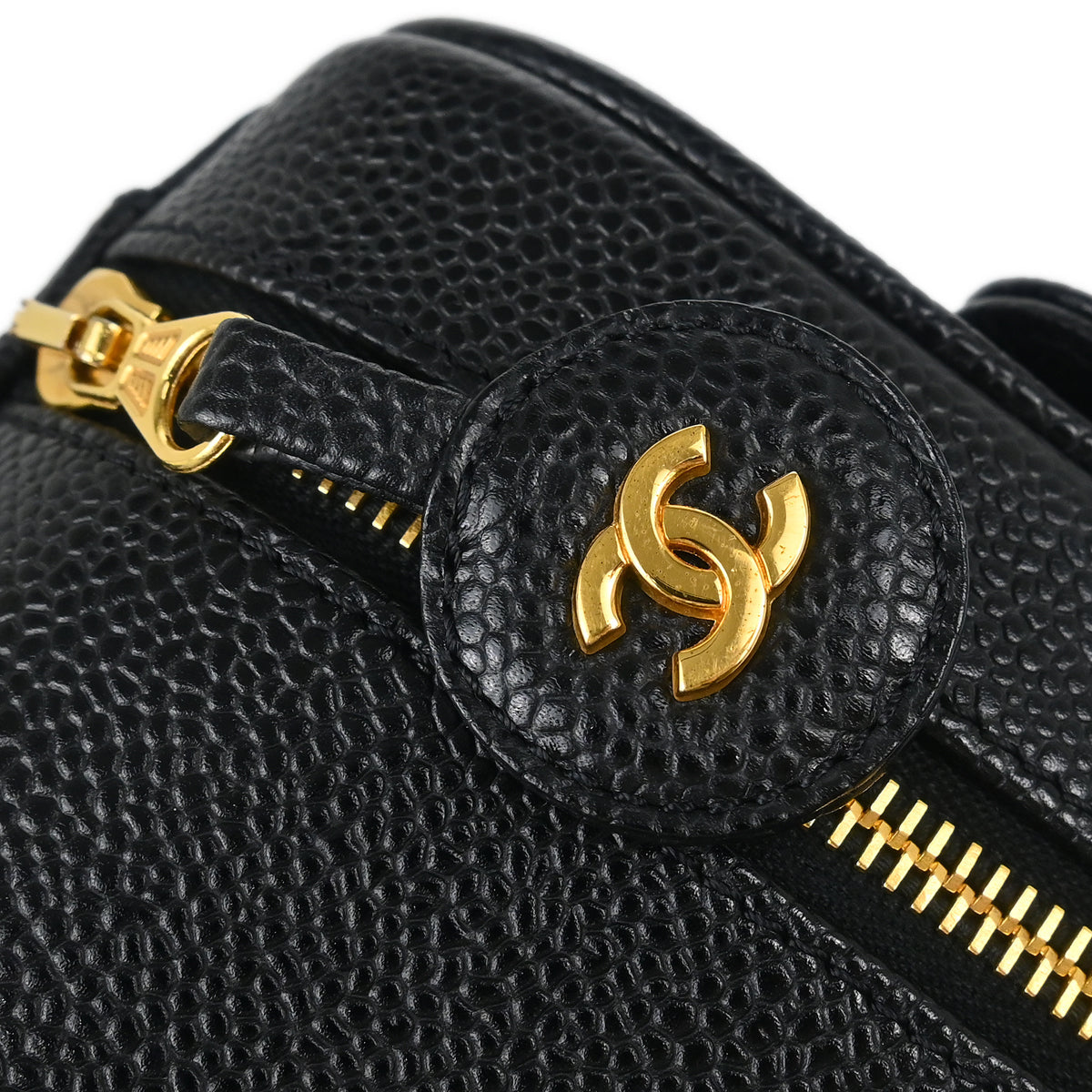Chanel Black Caviar Timeless Vanity Handbag
