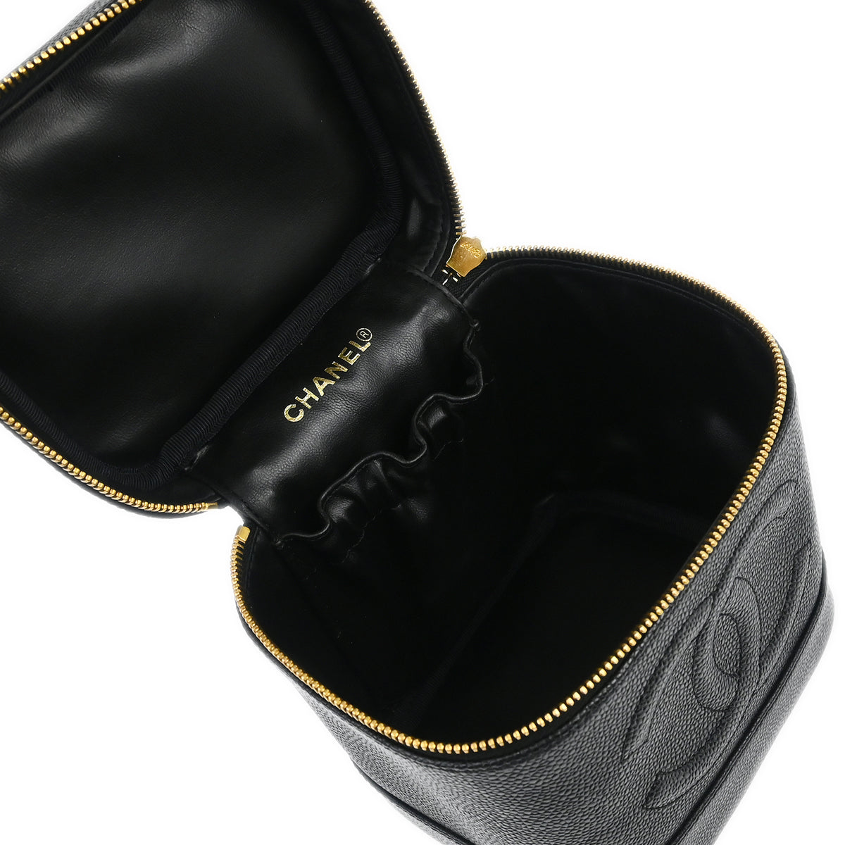 Chanel Black Caviar Timeless Vanity Handbag