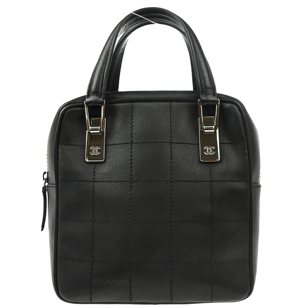 Chanel 2001-2003 Black Lambskin Choco Bar Handbag