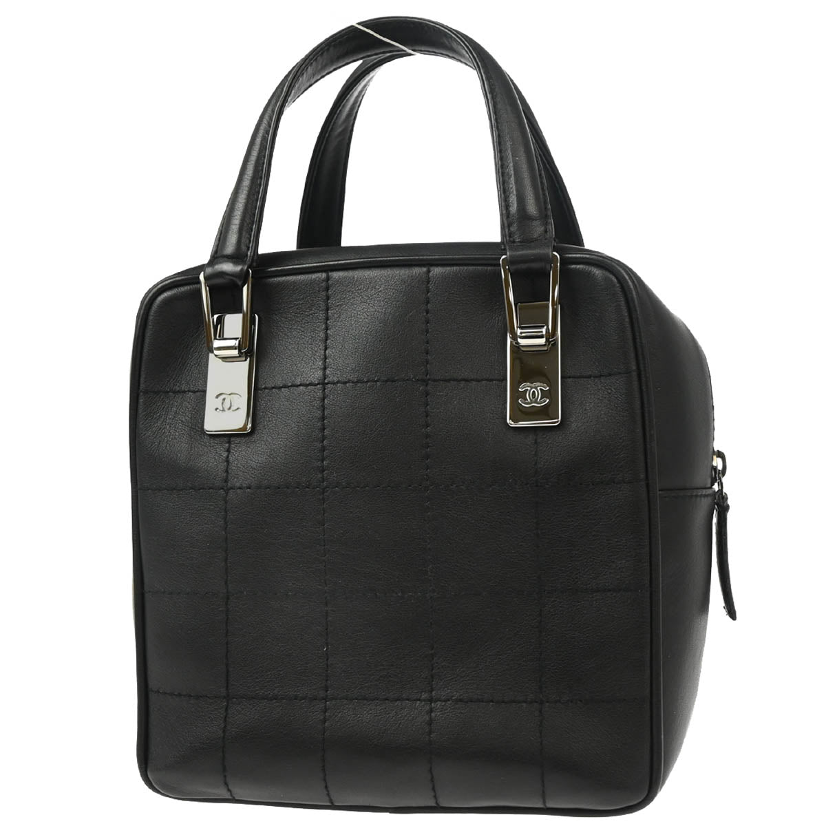 Chanel 2001-2003 Black Lambskin Choco Bar Handbag