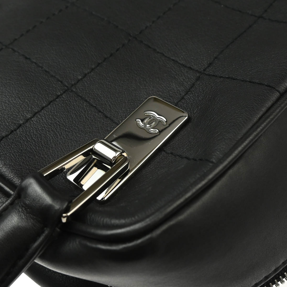 Chanel 2001-2003 Black Lambskin Choco Bar Handbag