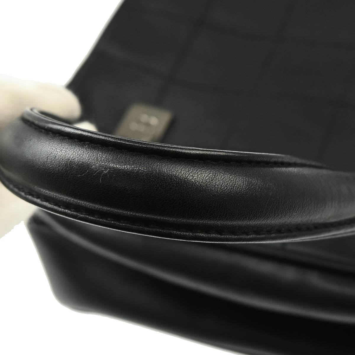 Chanel 2001-2003 Black Lambskin Choco Bar Handbag