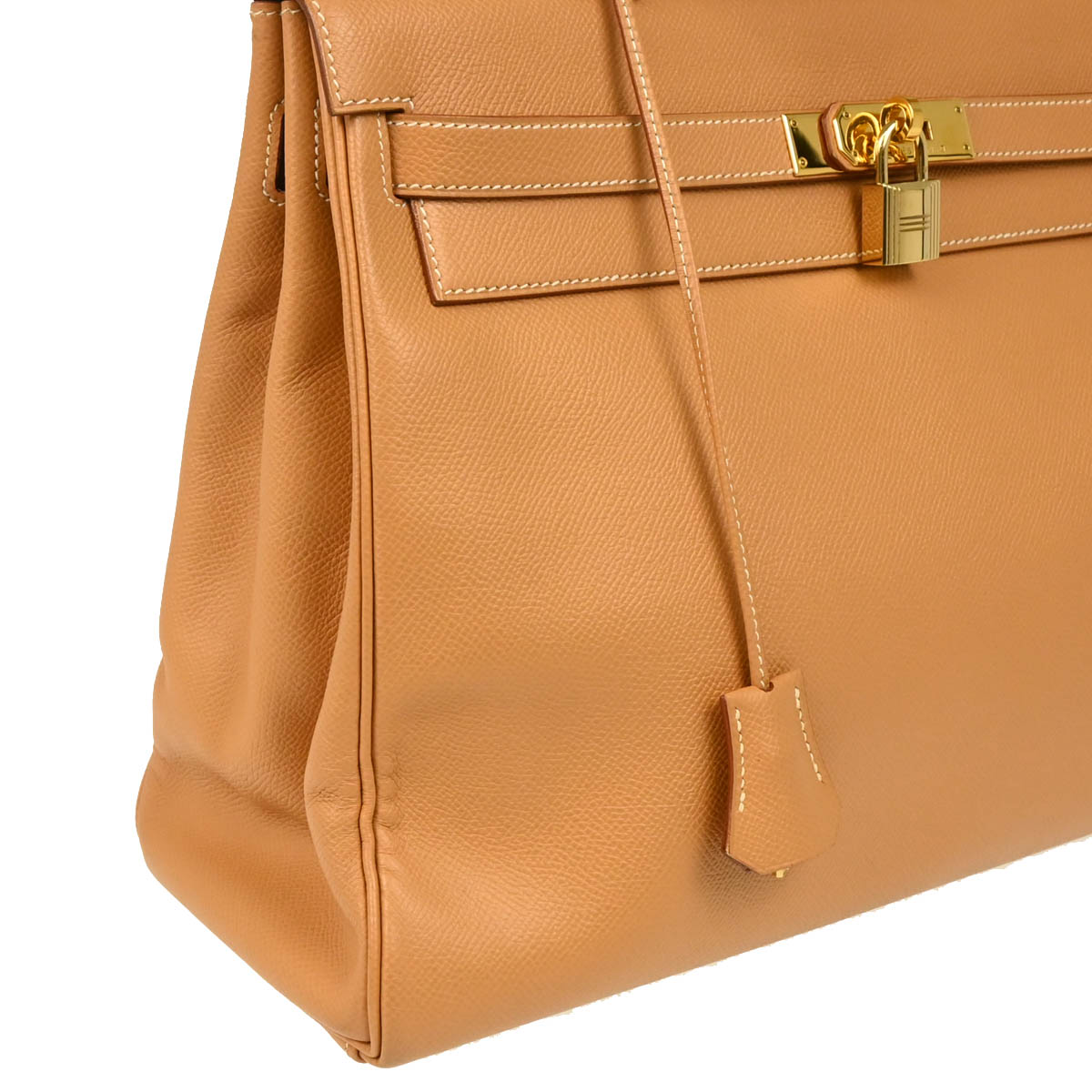 Hermes 1997 Natural Courchevel Kelly 35 Retourne 2way Shoulder Handbag
