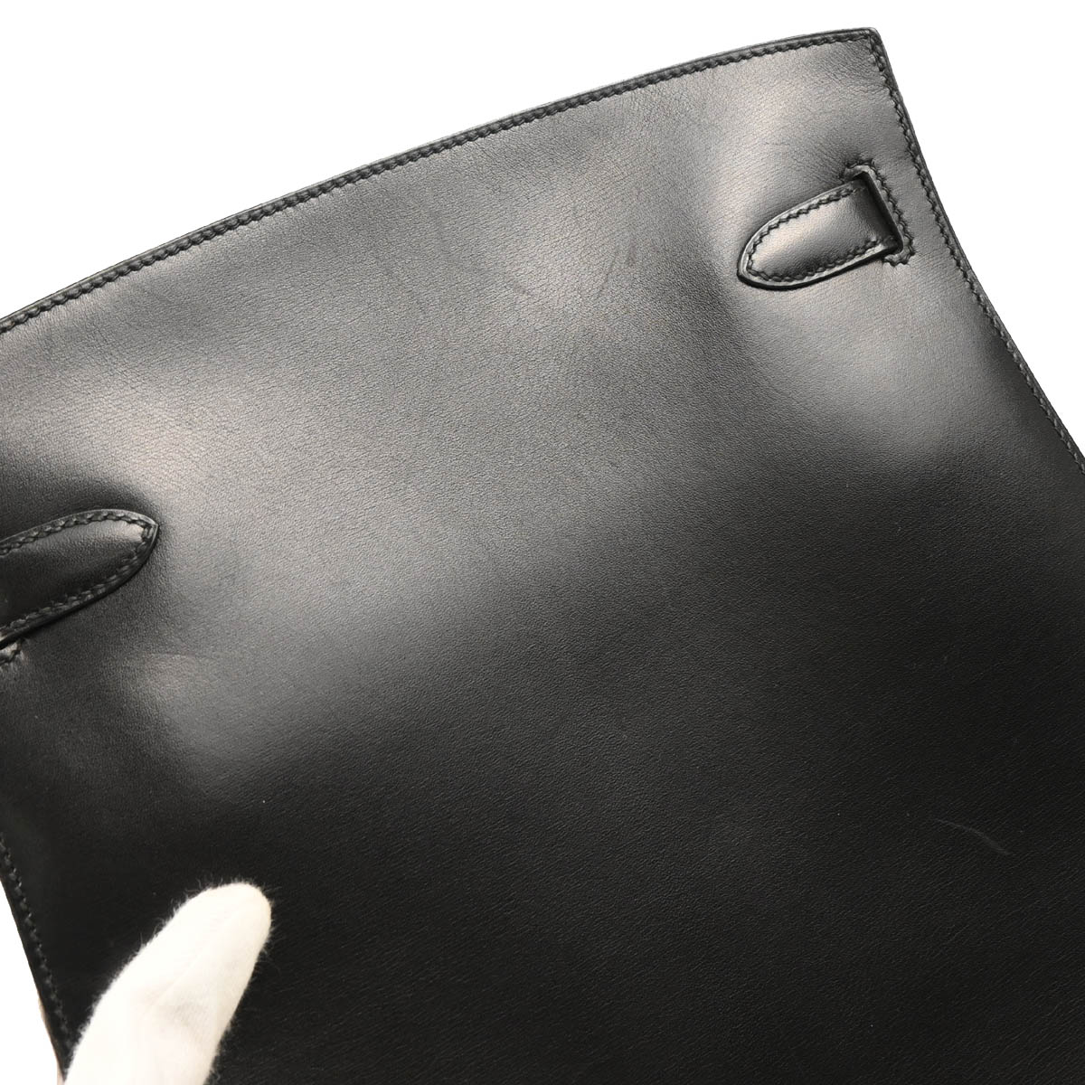 Hermes 1992 Black Box Calf Kelly Sport GM Shoulder Bag