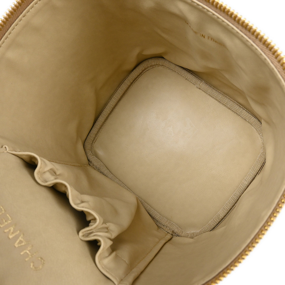 Chanel 1997-1999 Beige Caviar Timeless Vanity Handbag
