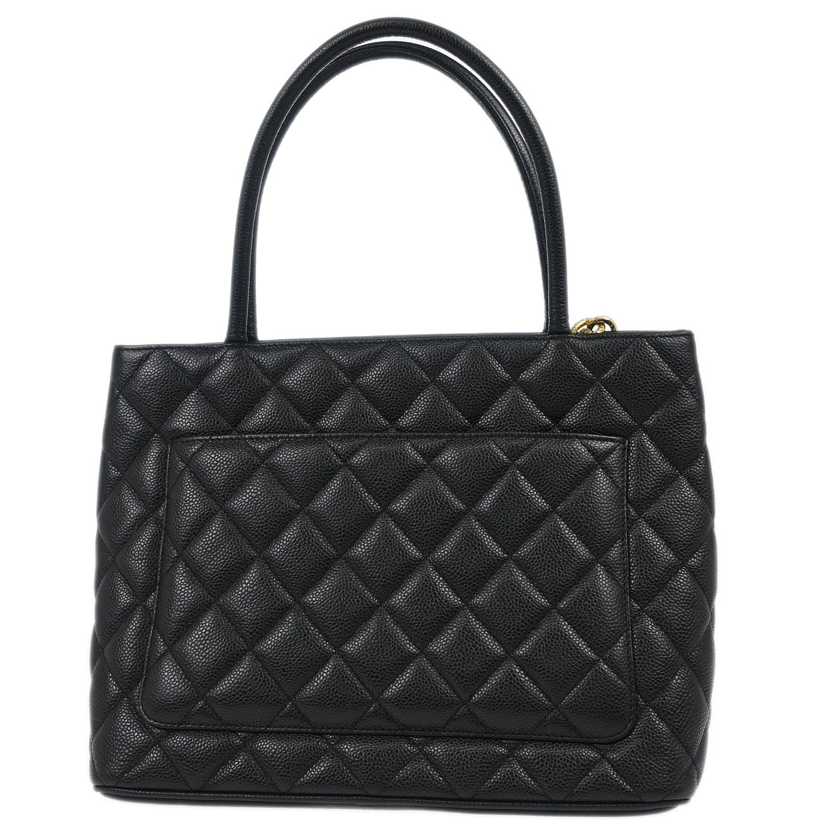 Chanel Black Caviar Medallion Tote Handbag