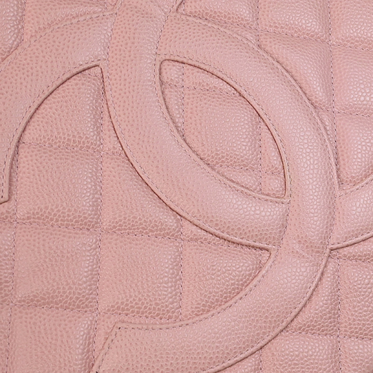 Chanel 2003-2004 Pink Caviar Medallion Tote Handbag