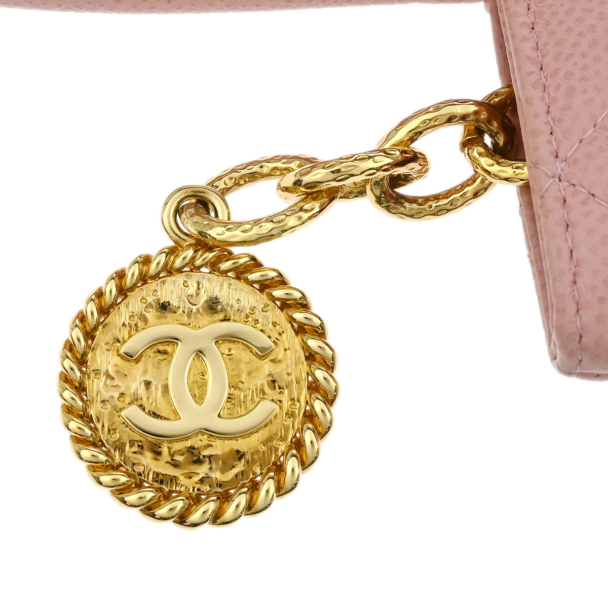 Chanel 2003-2004 Pink Caviar Medallion Tote Handbag