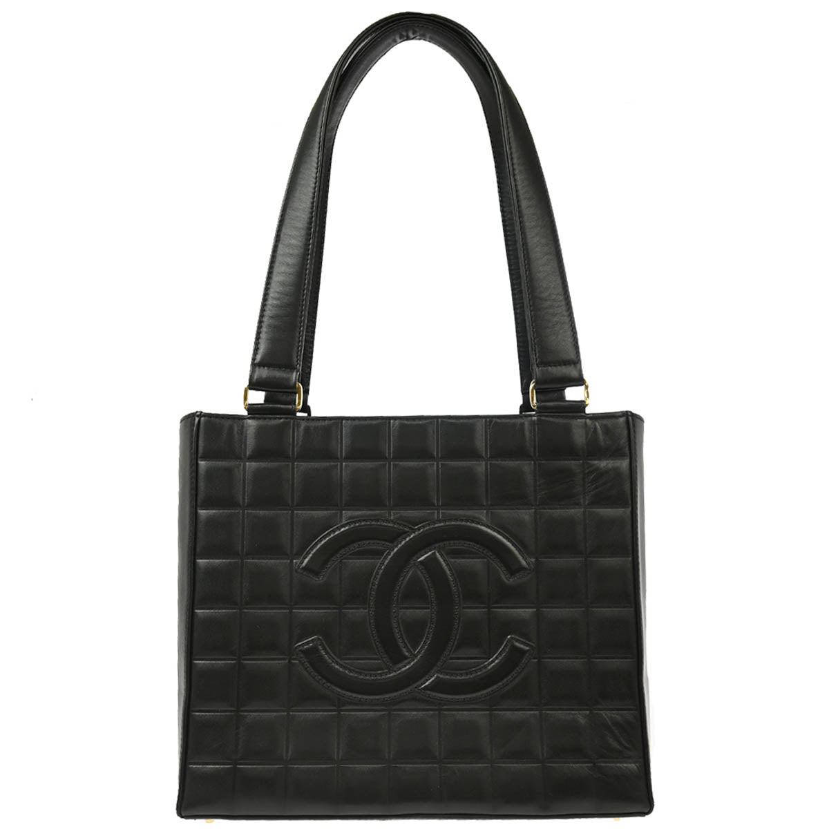 Chanel 2001-2003 Black Lambskin Choco Bar Handbag