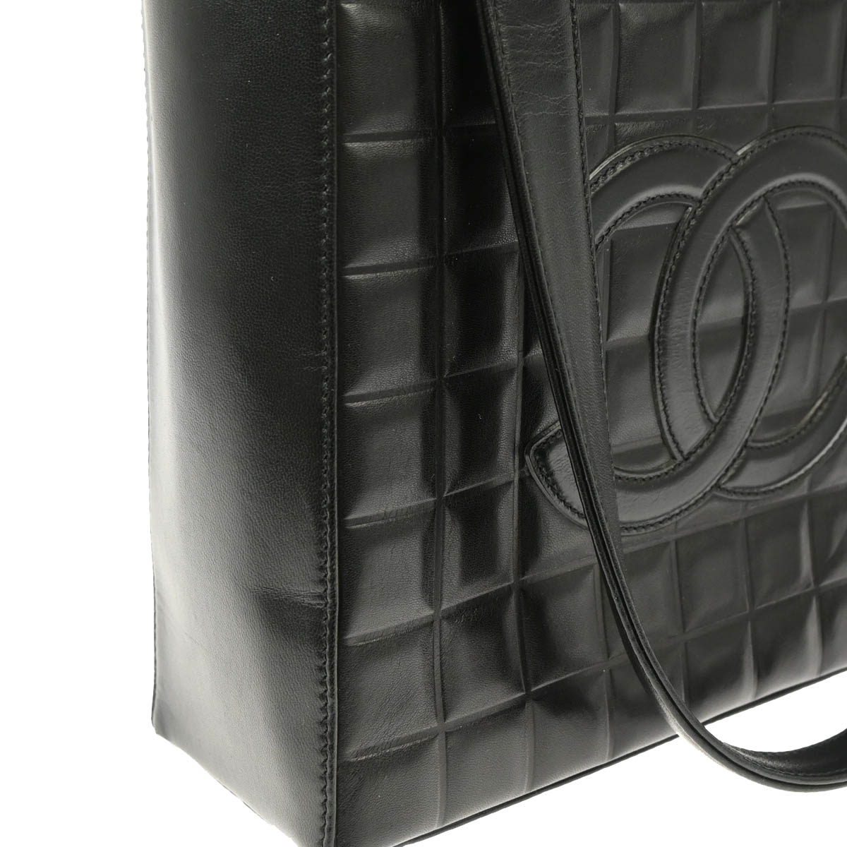 Chanel 2001-2003 Black Lambskin Choco Bar Handbag