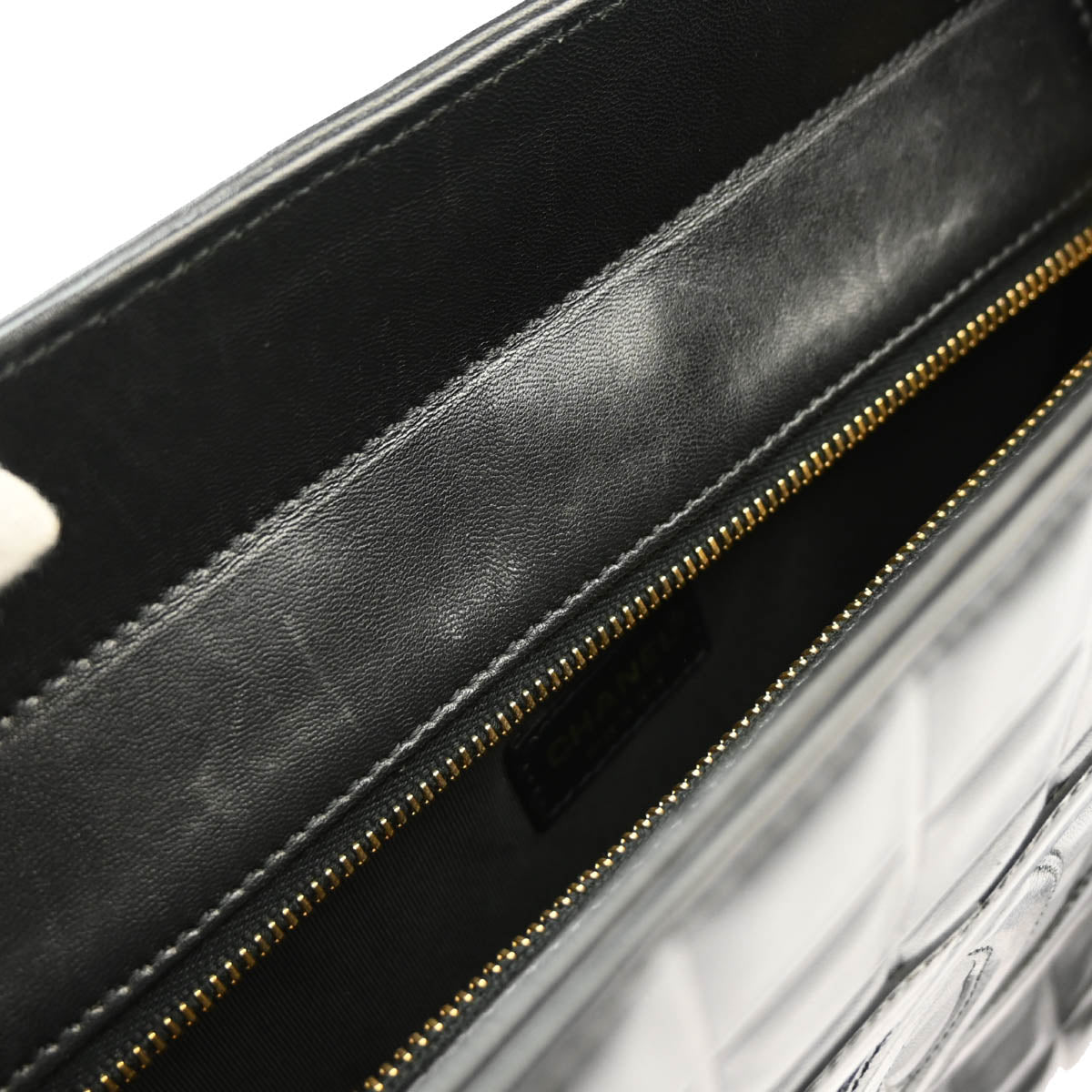 Chanel 2001-2003 Black Lambskin Choco Bar Handbag