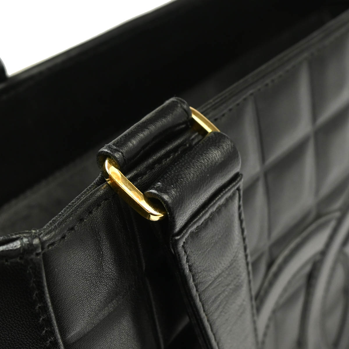 Chanel 2001-2003 Black Lambskin Choco Bar Handbag