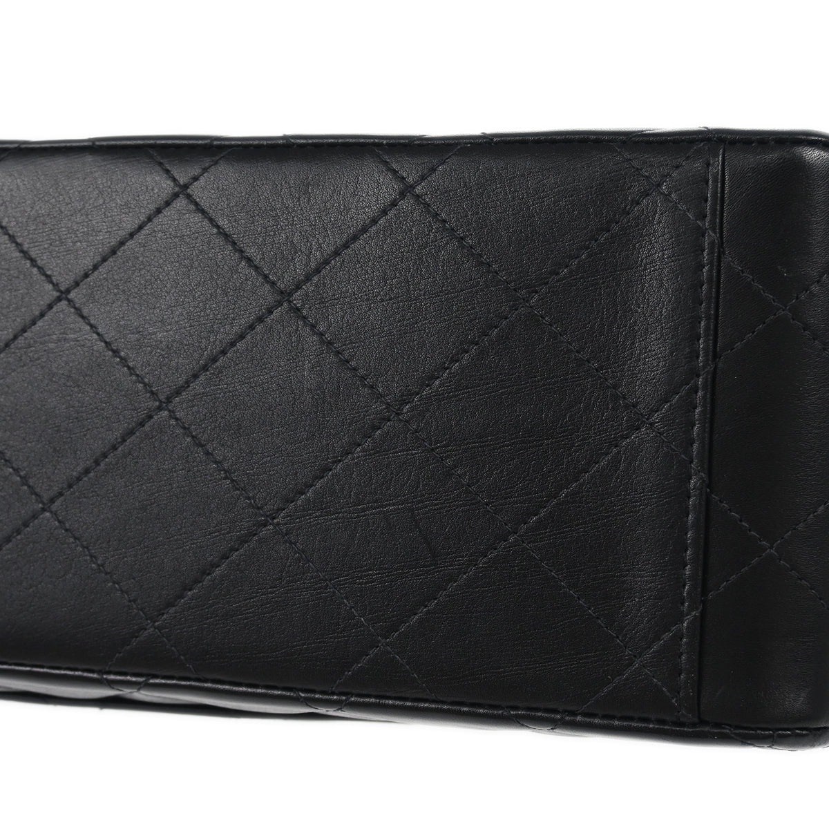 Chanel 1991-1994 Black Lambskin Maxi Classic Flap Shoulder Bag