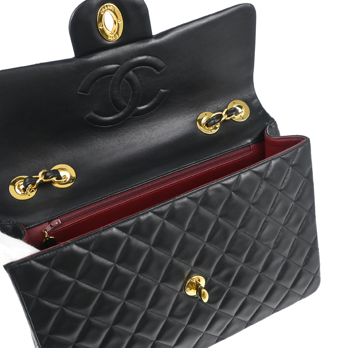 Chanel 1991-1994 Black Lambskin Maxi Classic Flap Shoulder Bag