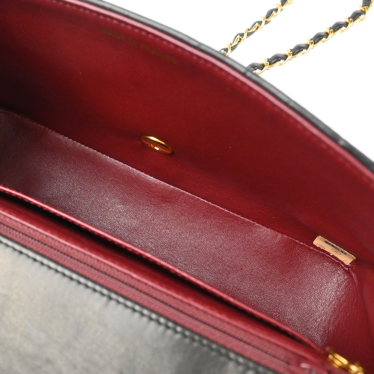 Chanel 1991-1994 Black Lambskin Vertical Stitch Single Flap Shoulder Bag