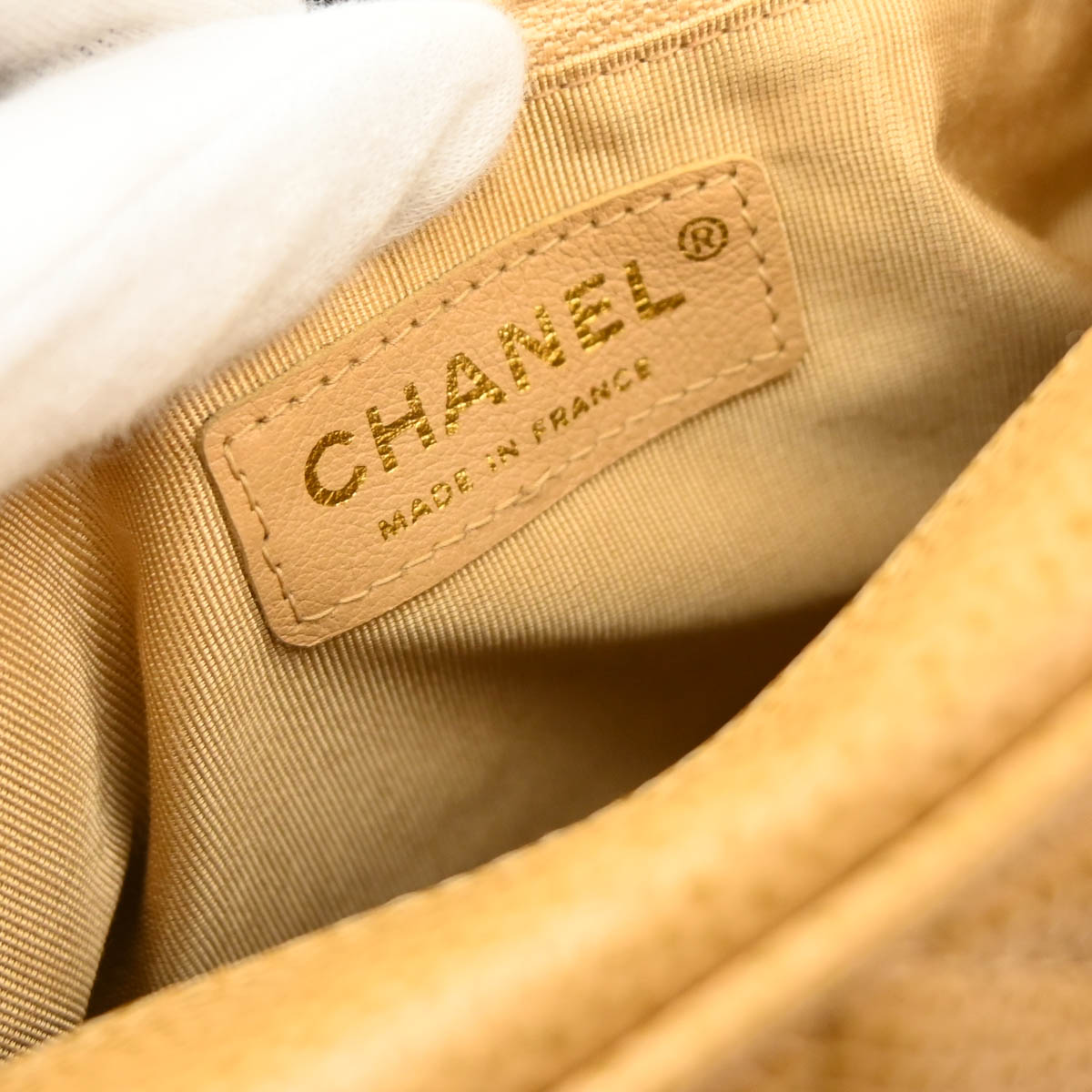 Chanel 2003-2004 Beige Caviar Bowling Bag 27
