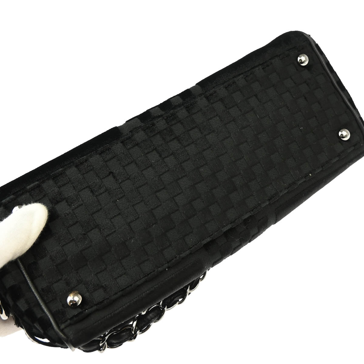 Chanel 2005-2006 Black Velvet Single Flap Shoulder Bag