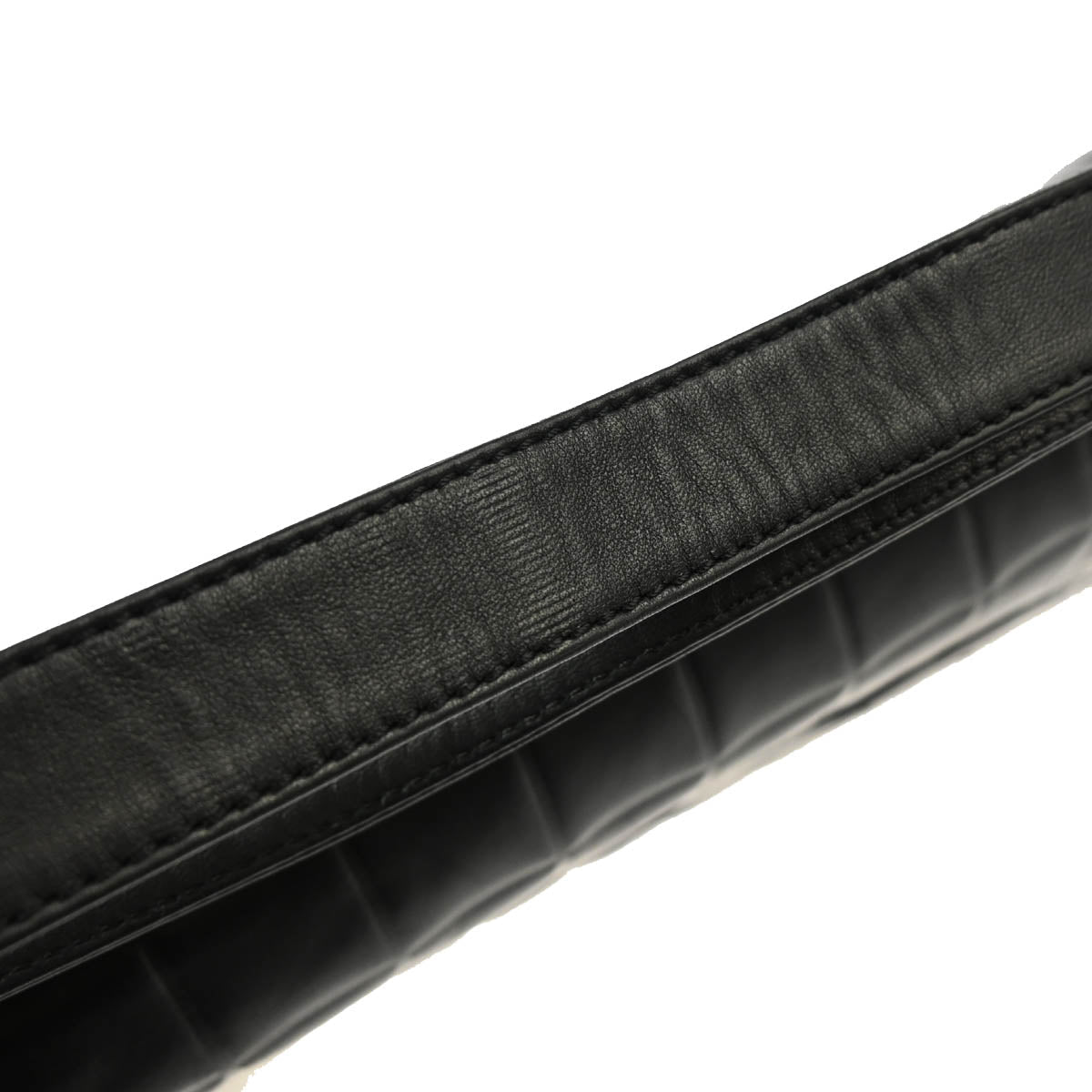 Chanel 2001-2003 Black Lambskin Choco Bar Shoulder Bag