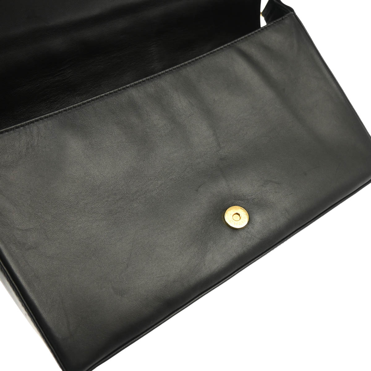 Chanel 2001-2003 Black Lambskin Choco Bar Shoulder Bag