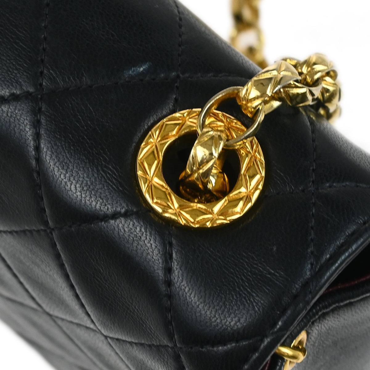 Chanel 1991-1994 Black Lambskin Flap Shoulder Bag