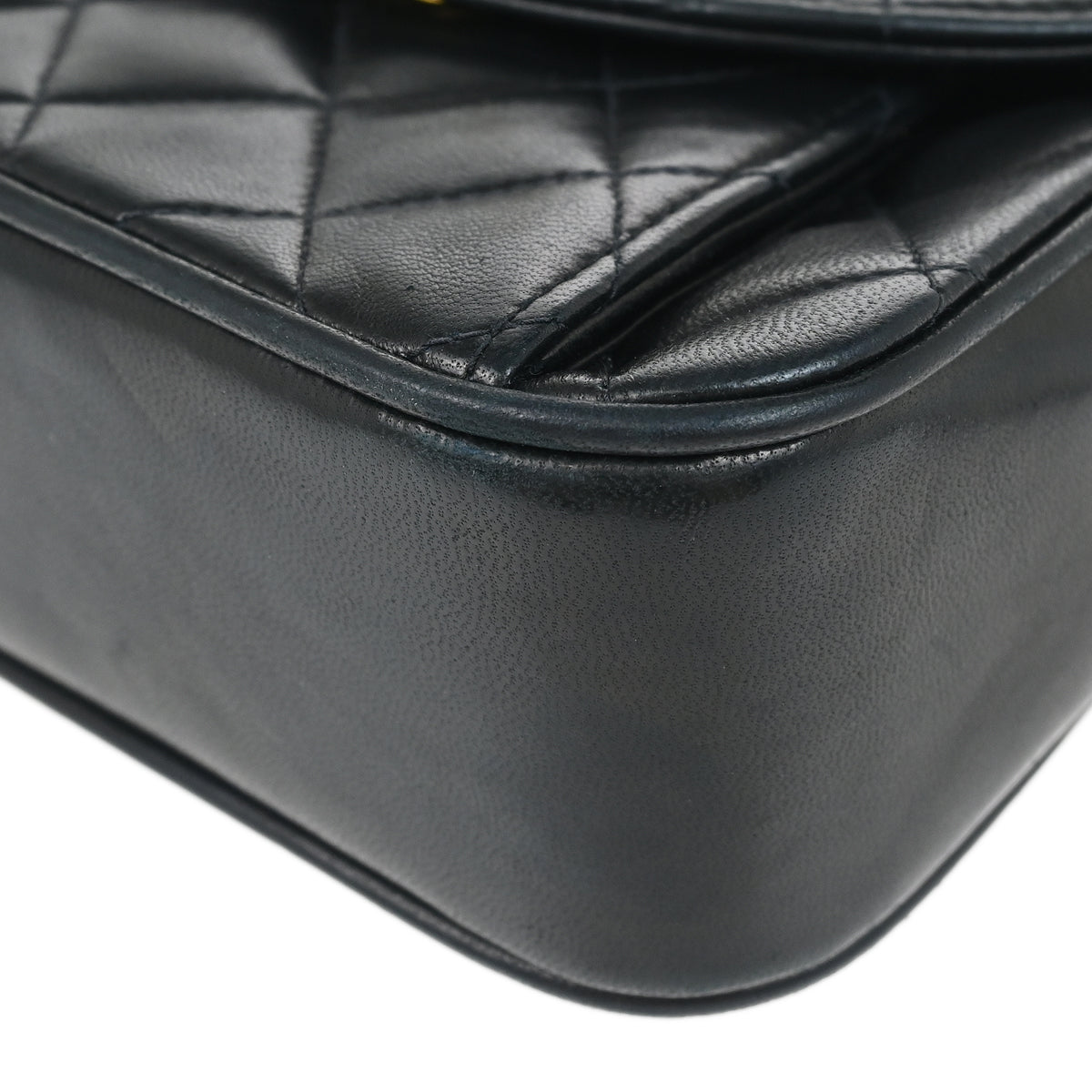 Chanel 1991-1994 Black Lambskin Flap Shoulder Bag