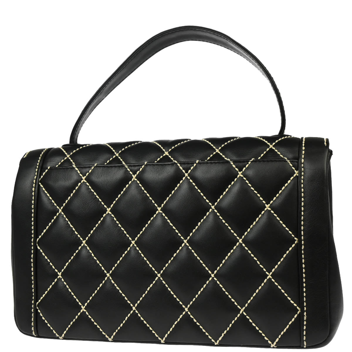 Chanel 2004-2005 Black Calfskin Wild Stitch Handbag