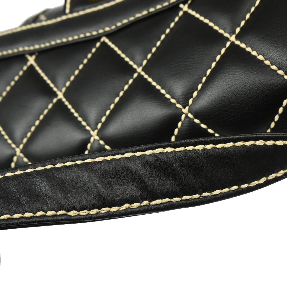 Chanel 2004-2005 Black Calfskin Wild Stitch Handbag