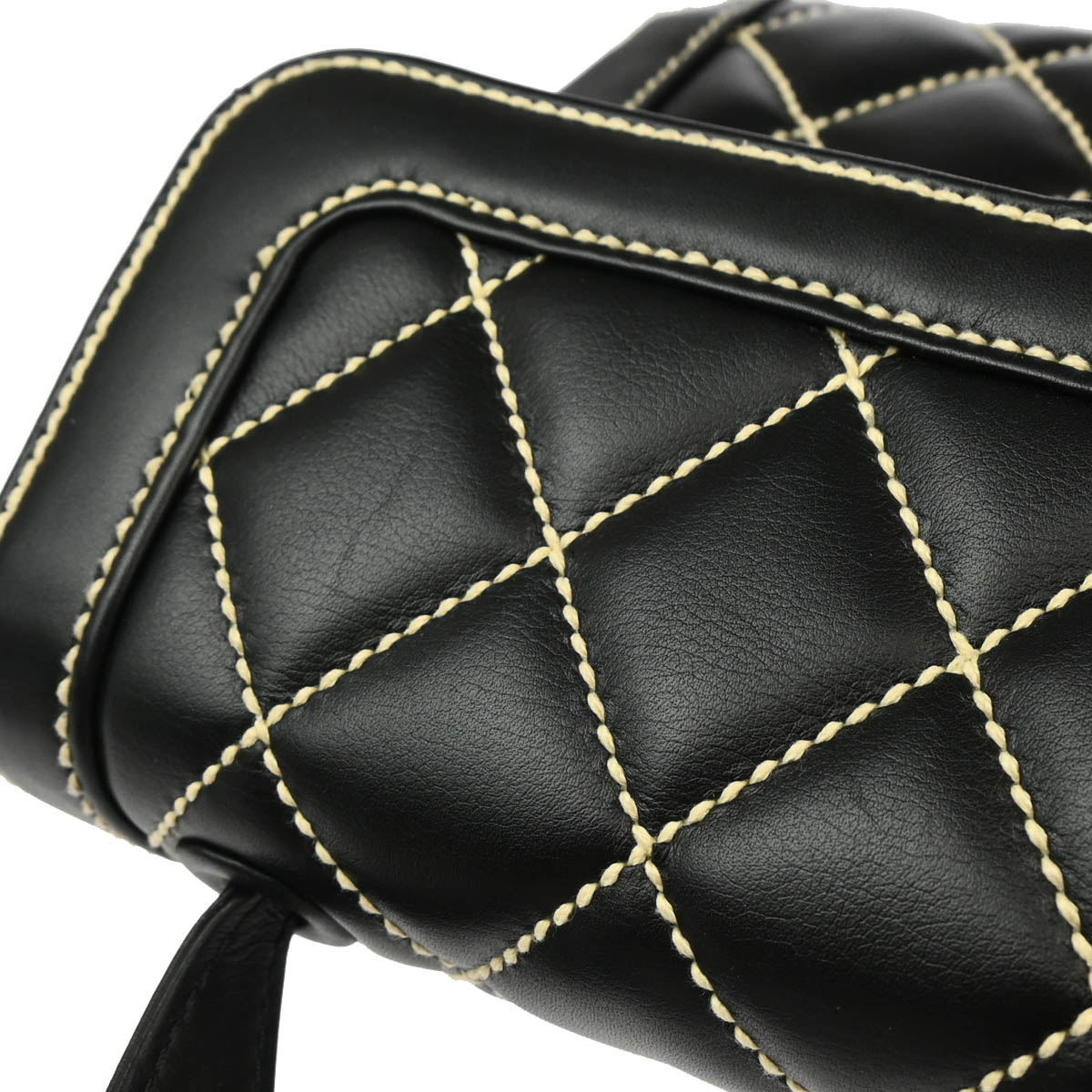 Chanel 2004-2005 Black Calfskin Wild Stitch Handbag