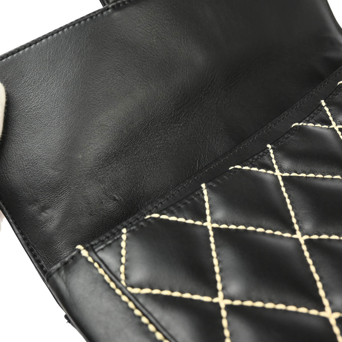 Chanel 2004-2005 Black Calfskin Wild Stitch Handbag