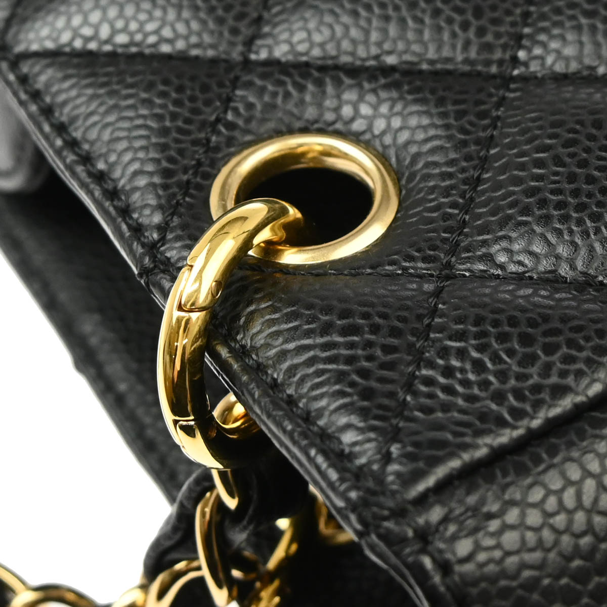 Chanel 2006-2008 Black Caviar Petite Shopping Tote PST Chain Handbag