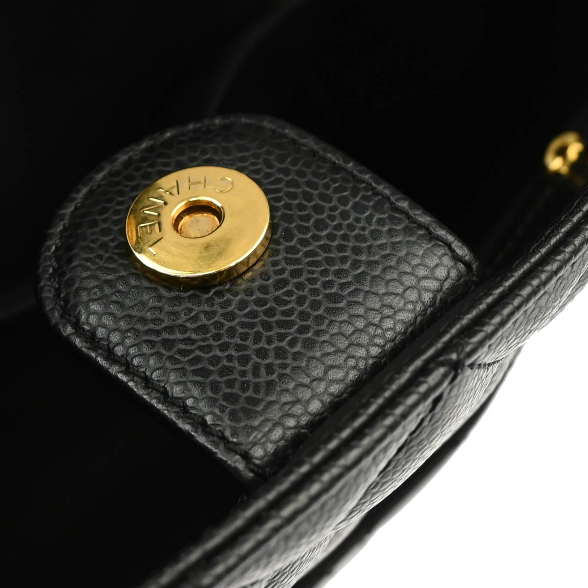 Chanel 2006-2008 Black Caviar Petite Shopping Tote PST Chain Handbag