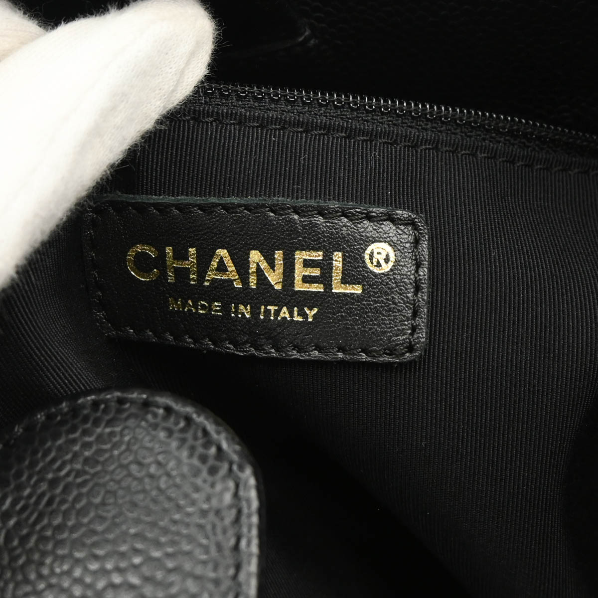 Chanel 2006-2008 Black Caviar Petite Shopping Tote PST Chain Handbag