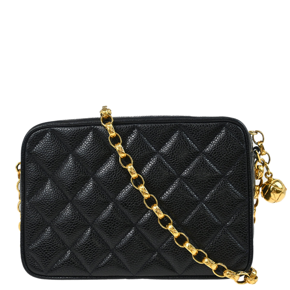 Chanel 1991-1994 Black Caviar Camera Bag Mini