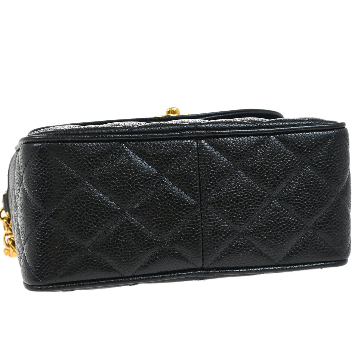 Chanel 1991-1994 Black Caviar Camera Bag Mini