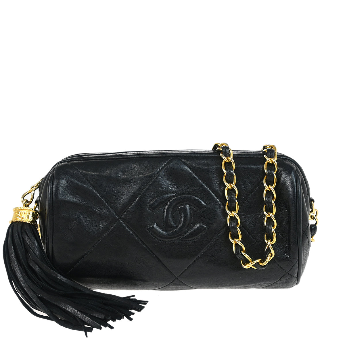 Chanel 1986-1988 Black Lambskin Camera Bag