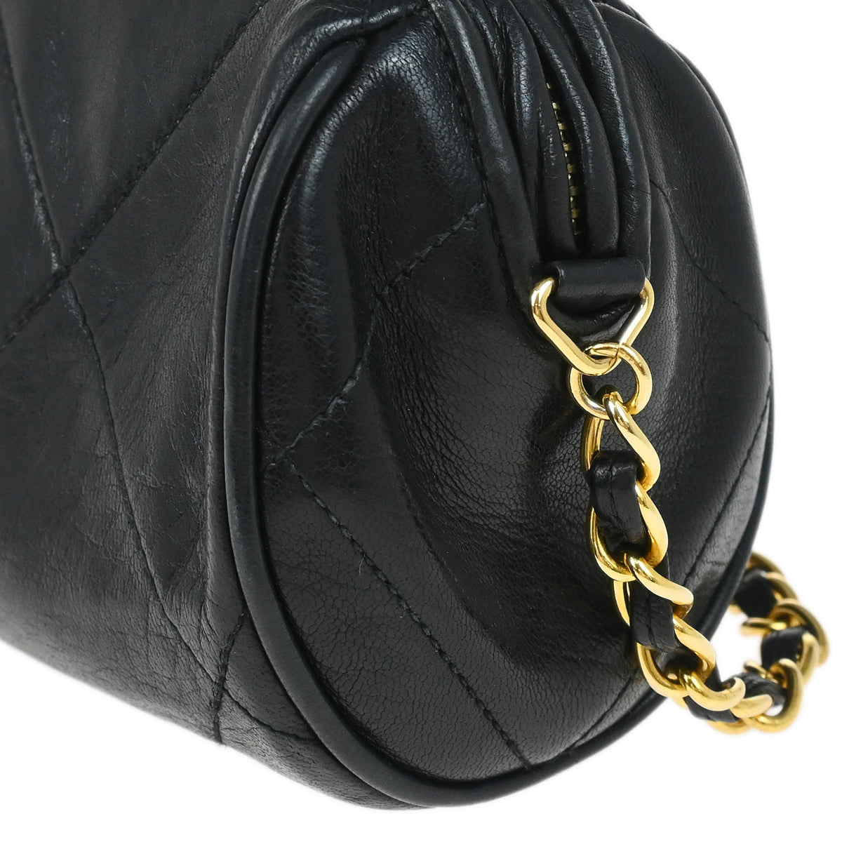 Chanel 1986-1988 Black Lambskin Camera Bag