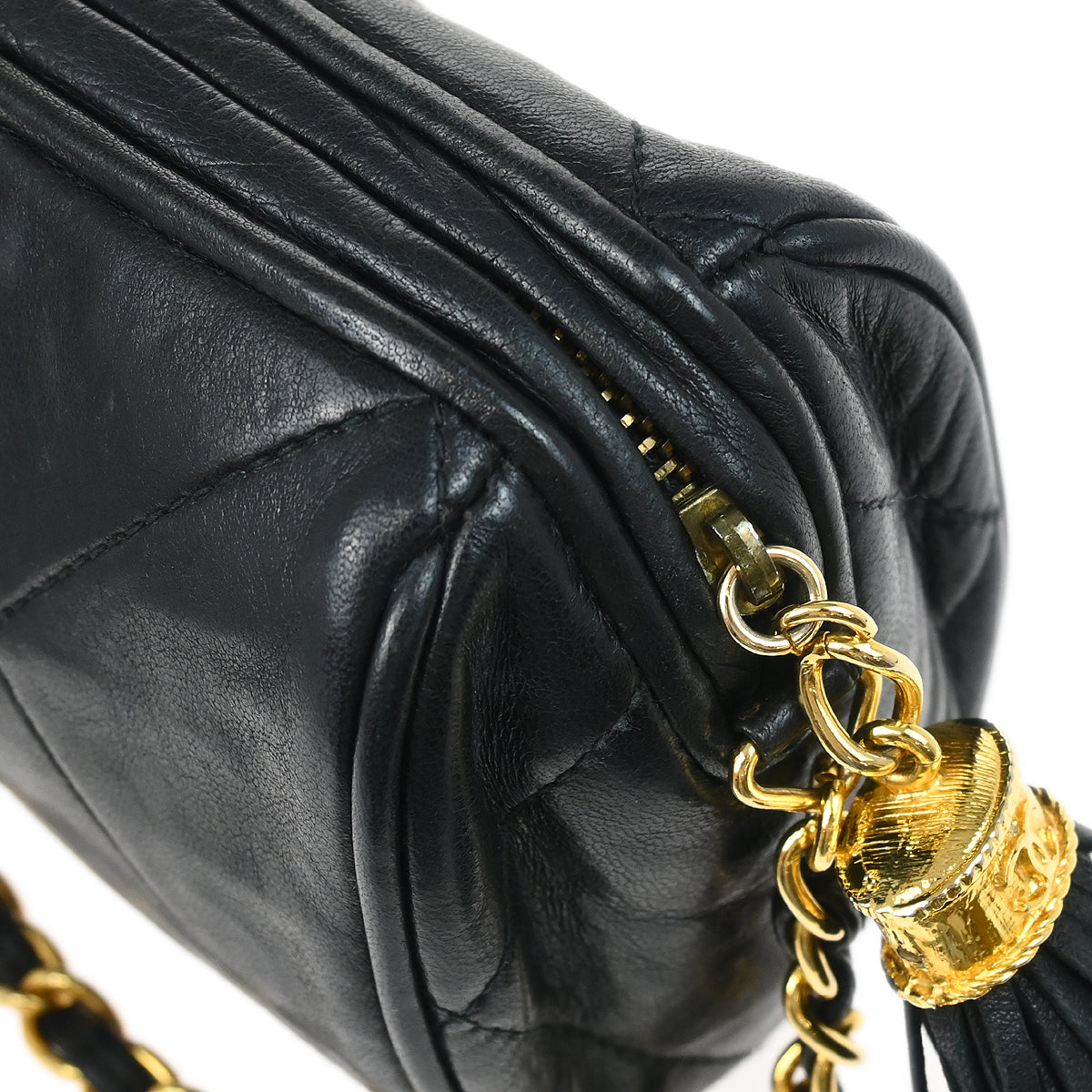 Chanel 1986-1988 Black Lambskin Camera Bag