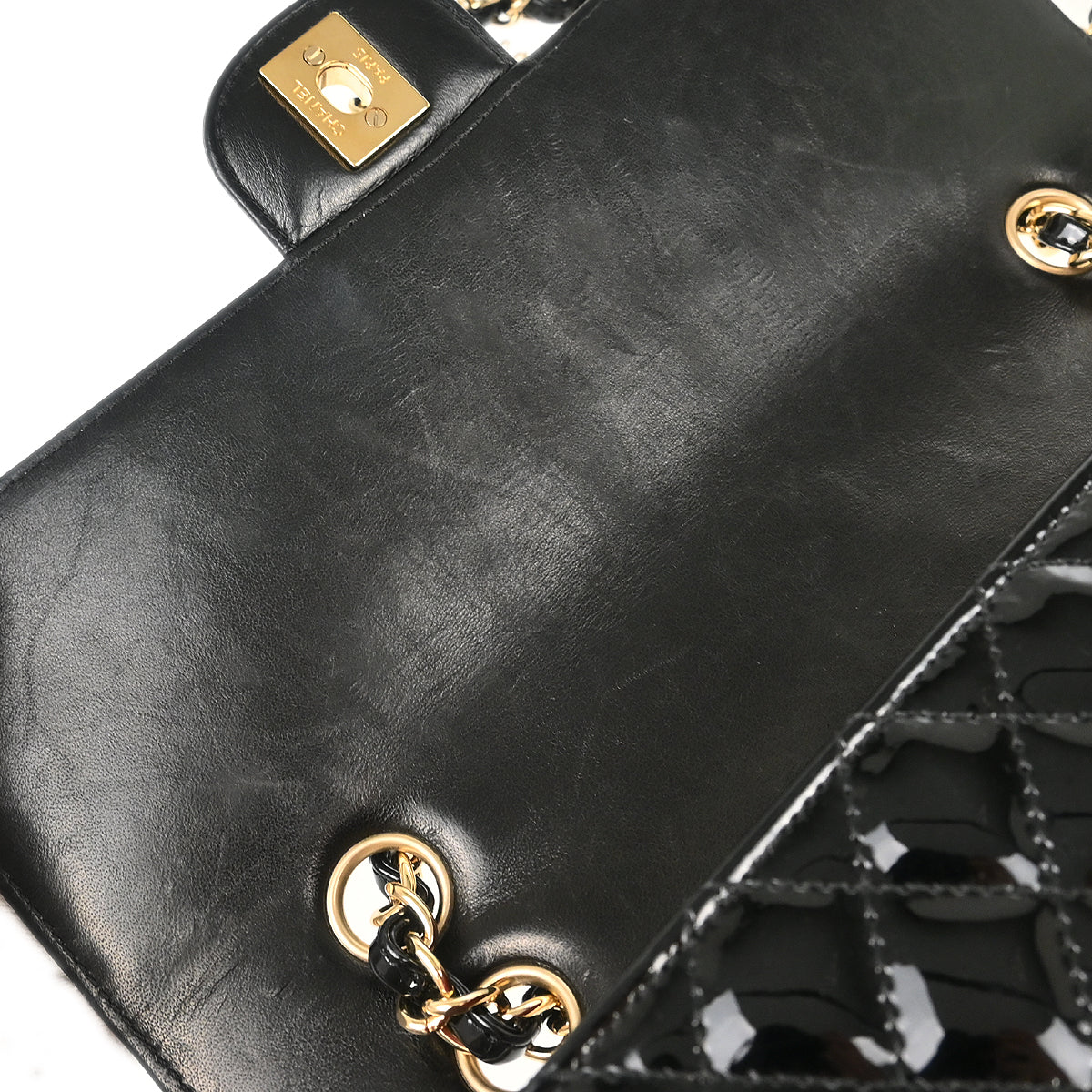 Chanel 2009-2010 Black Patent Leather Ginza 5th Anniversary Shoulder Bag