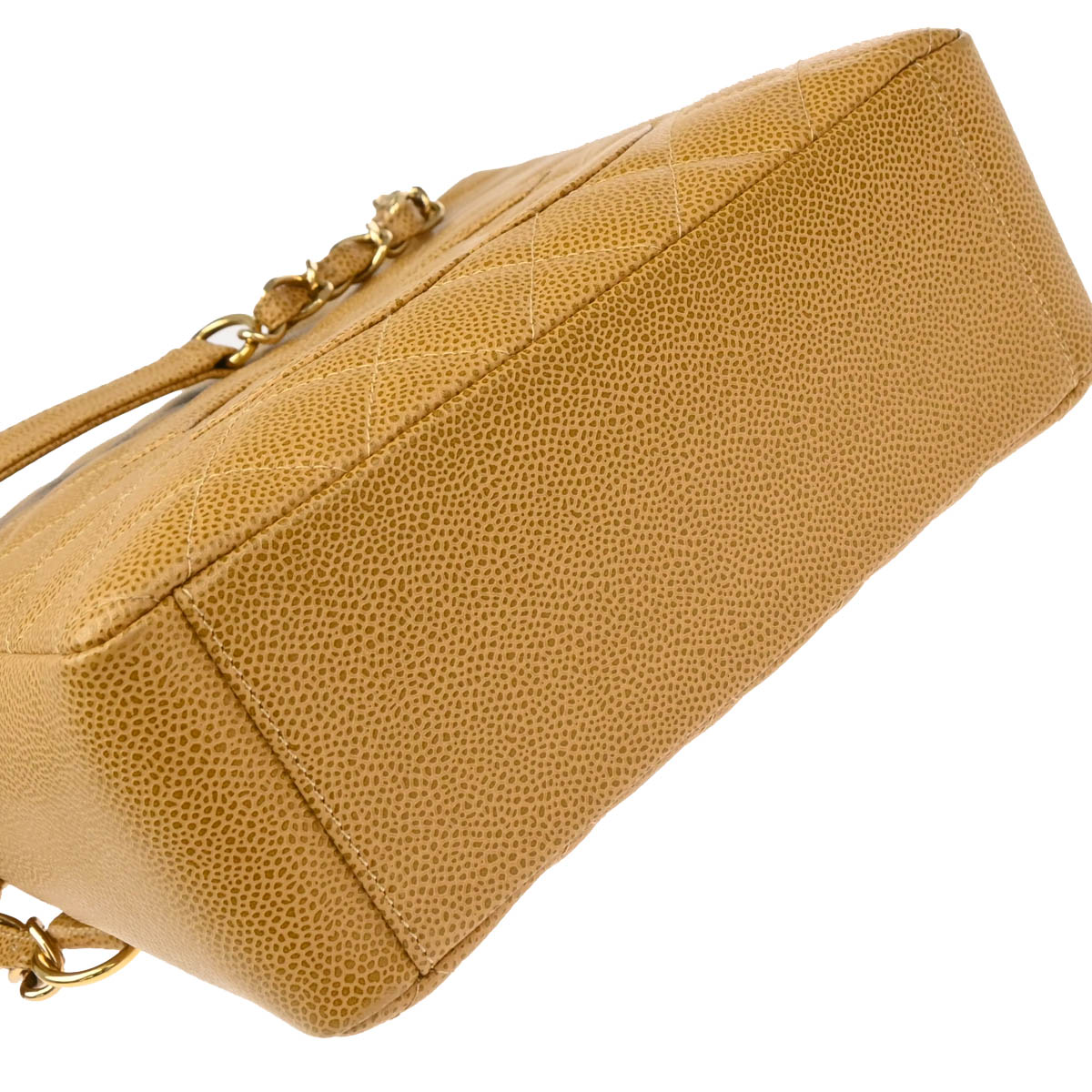 Chanel 2003-2004 Beige Caviar Petite Shopping Tote PST Chain Handbag