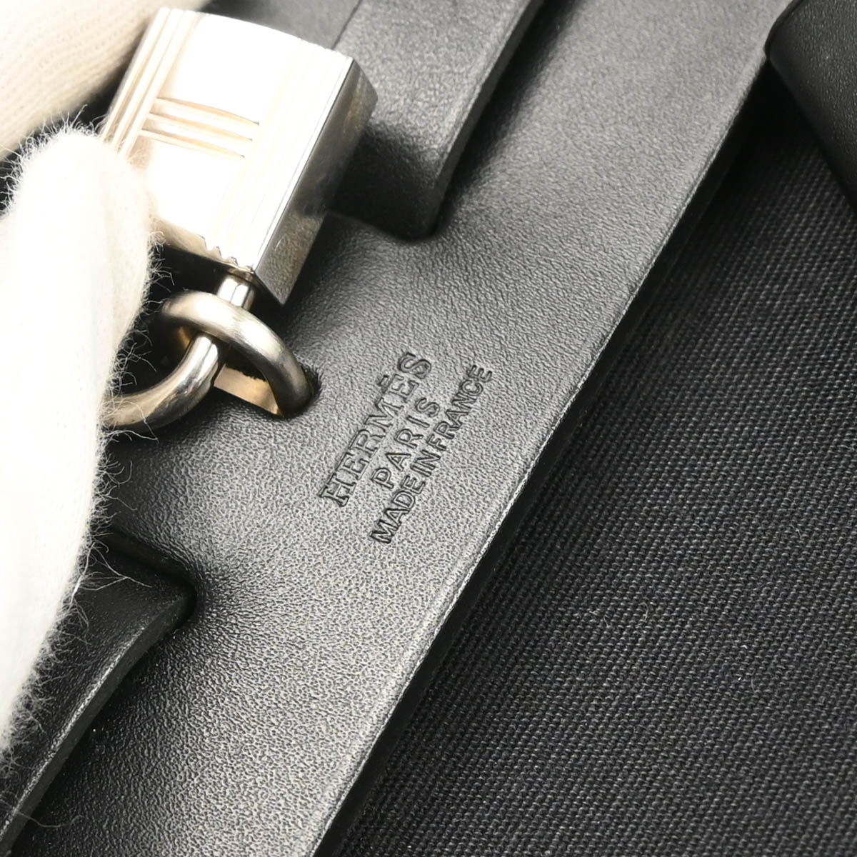 Hermes 2000 Black Beige Toile Officier H Herbag PM 2 in 1 2way Shoulder Handbag