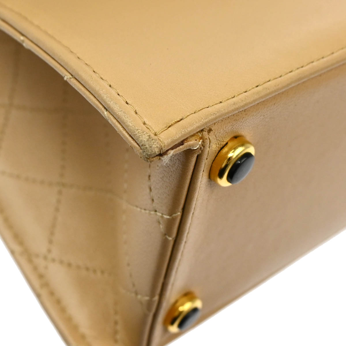 Chanel 1989-1991 Beige Lambskin Shoulder Bag