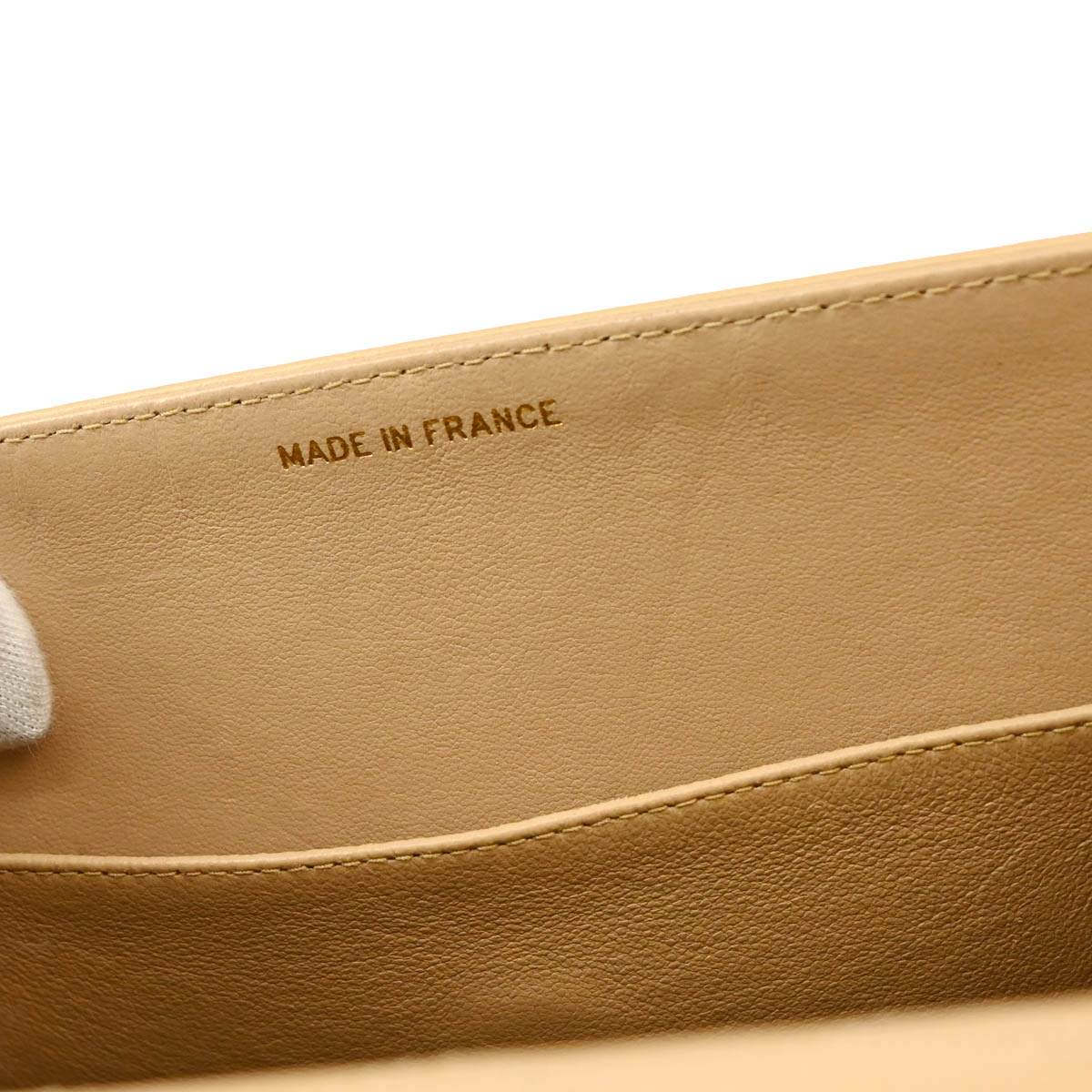 Chanel 1989-1991 Beige Lambskin Shoulder Bag