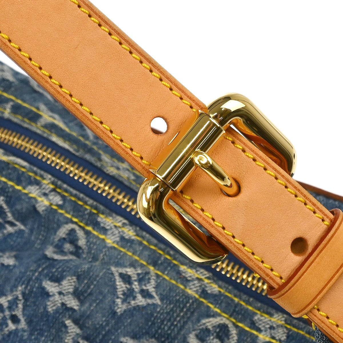 Louis Vuitton 2006 Blue Monogram Denim Baggy PM Shoulder Bag M95049
